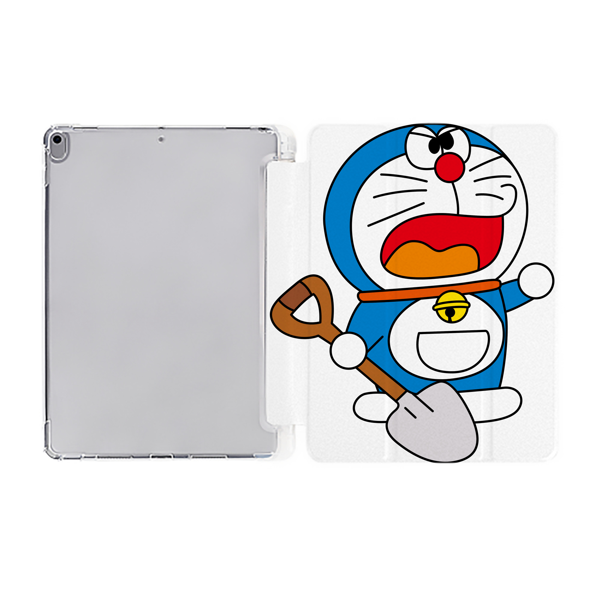 （画像用） ドラえもん Doraemon IPad ケース ペン収納付き 三つ折りスタンド PUレザー×シリコン 対応機種9.5/10.5/10.9インチ